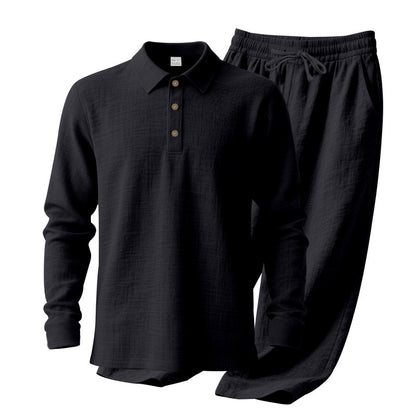 Casual polo for men with comfortable cotton jogger pants Chic und Stil