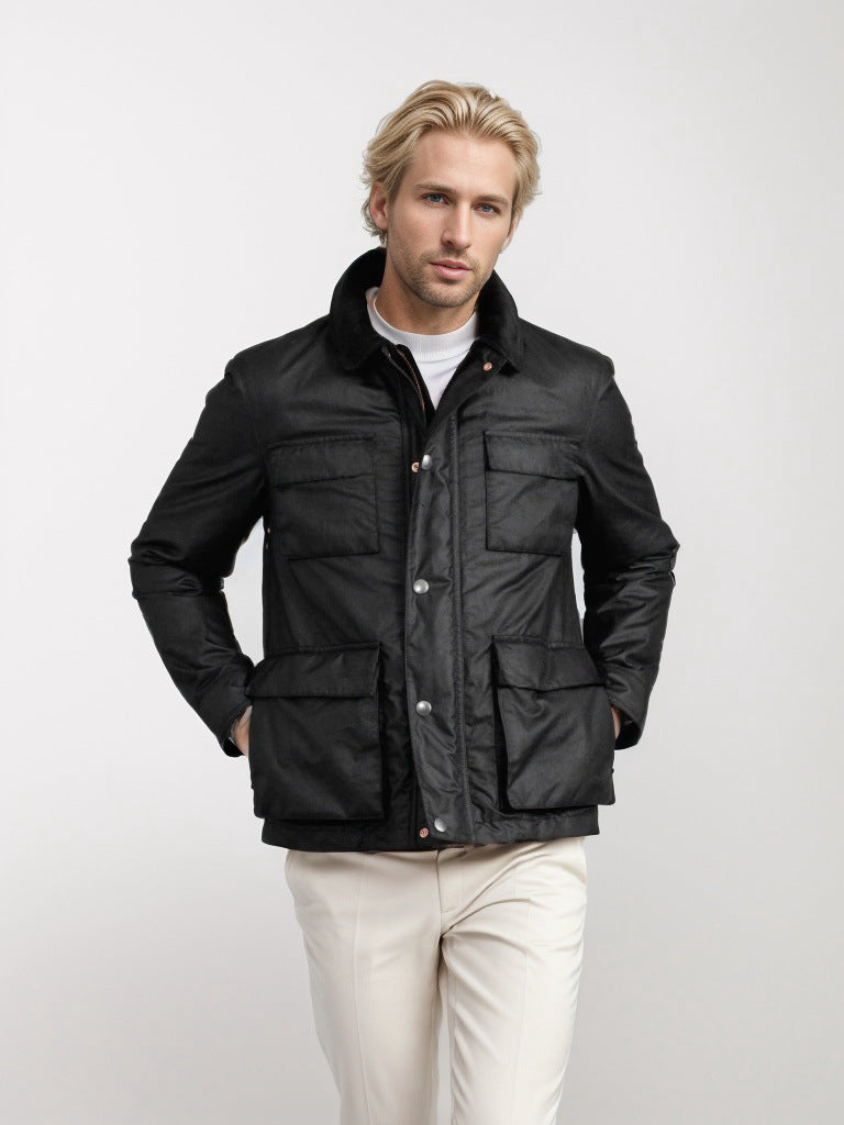 Functional sports jacket for men with practical pockets and high collar Chic and Style