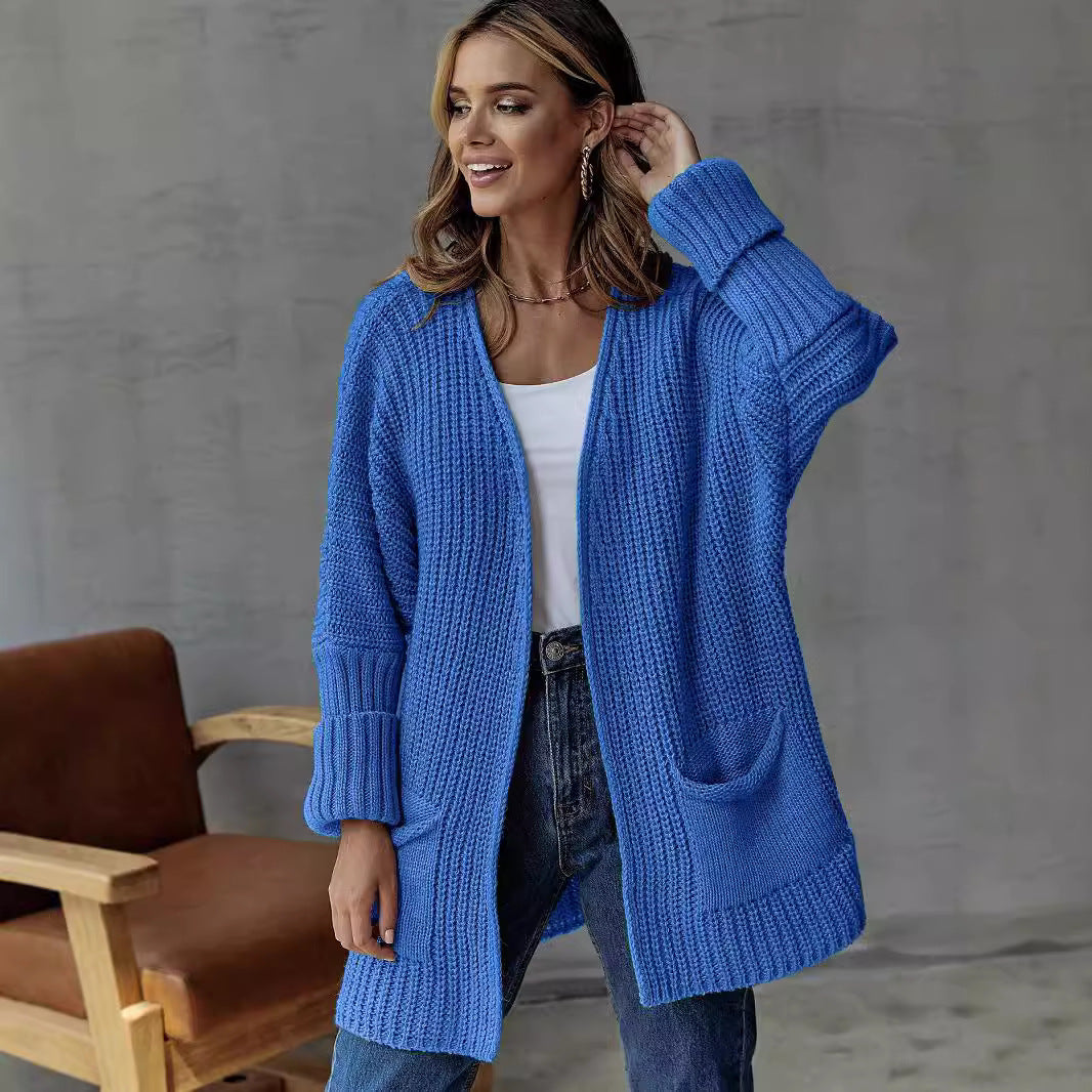 Dames Grand cardigan en tricot avec poches Chic und Stil