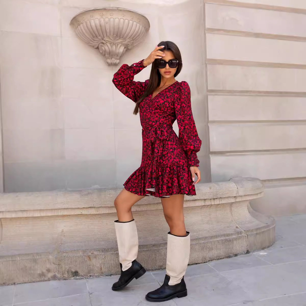 Robe chemise pour femmes avec des manches volumineuses et une coupe ludique Chic und Stil