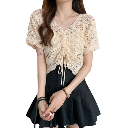 Femme pull tricot avec fronces décoratives Chic und Stil