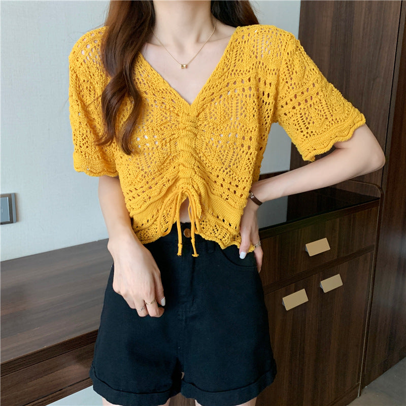 Femme pull tricot avec fronces décoratives Chic und Stil
