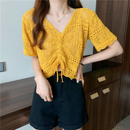Femme pull tricot avec fronces décoratives Chic und Stil