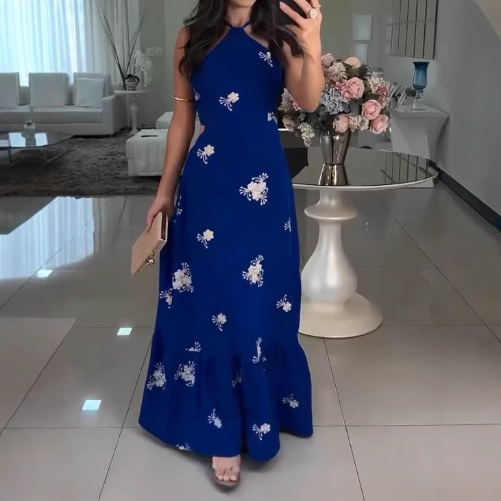 Femmes Élégante Robe Maxi Imprimé Floral Chic und Stil