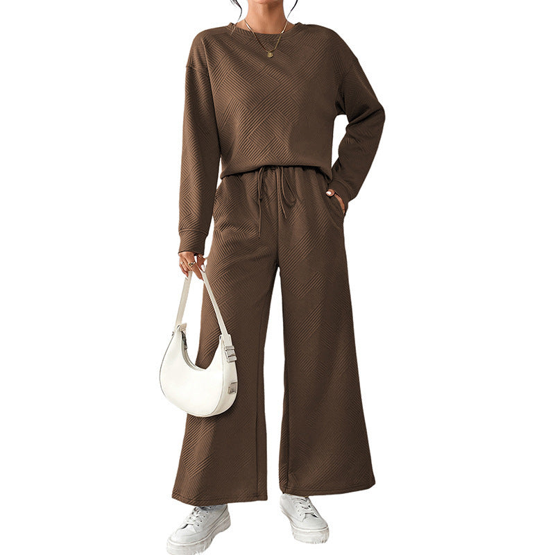 Women’s leisure set with structured top and wide leg pants Chic and Style
