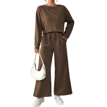 Women’s leisure set with structured top and wide leg pants Chic and Style