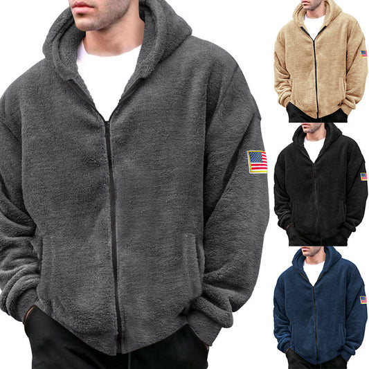 Veste à capuche en polaire pour hommes avec doublure douce et poches pratiques Chic und Stil