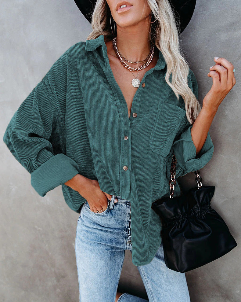 Chemise-blouse casual en velours pour femmes Chic und Stil