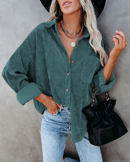 Chemise-blouse casual en velours pour femmes Chic und Stil