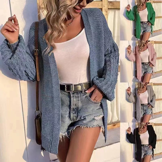 Cardigan en maille épaisse pour femmes avec des manches à structure profonde Chic und Stil