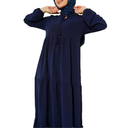 Robe maxi femme avec jupe volumineuse et fines franges Chic und Stil