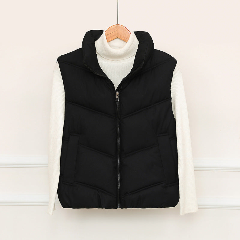 Dames gilet matelassé avec col haut et poches avant pratiques Chic und Stil