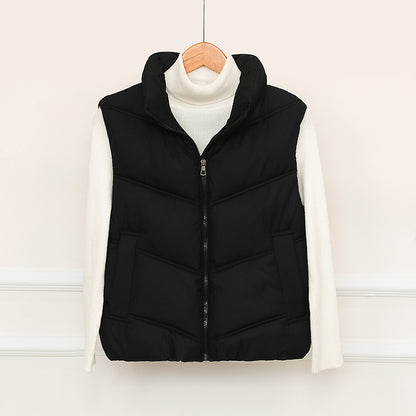 Dames gilet matelassé avec col haut et poches avant pratiques Chic und Stil