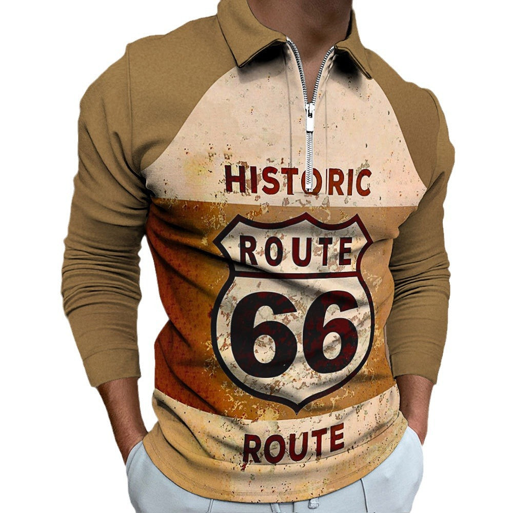 Chemise pour hommes avec col montant et design rétro Chic und Stil