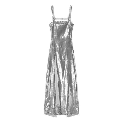 Robe maxi femme avec paillettes scintillantes et coupe élégante Chic und Stil