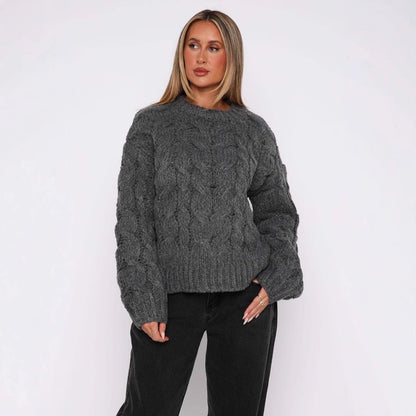 Pull-over en grosse maille pour femmes avec un motif de torsade moderne et une coupe décontractée Chic und Stil