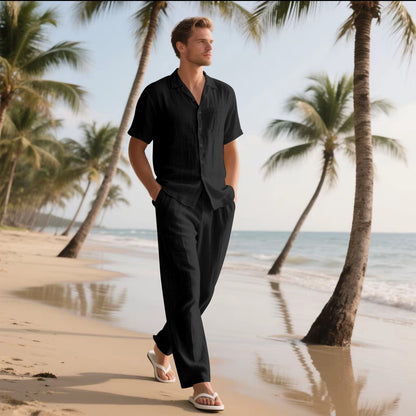 Airy summer set for men with modern shirt and comfortable pants Chic and Style