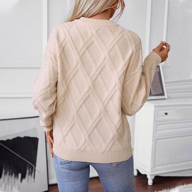 Pull en tricot pour femmes avec un motif losange moderne et un matériau de haute qualité Chic und Stil