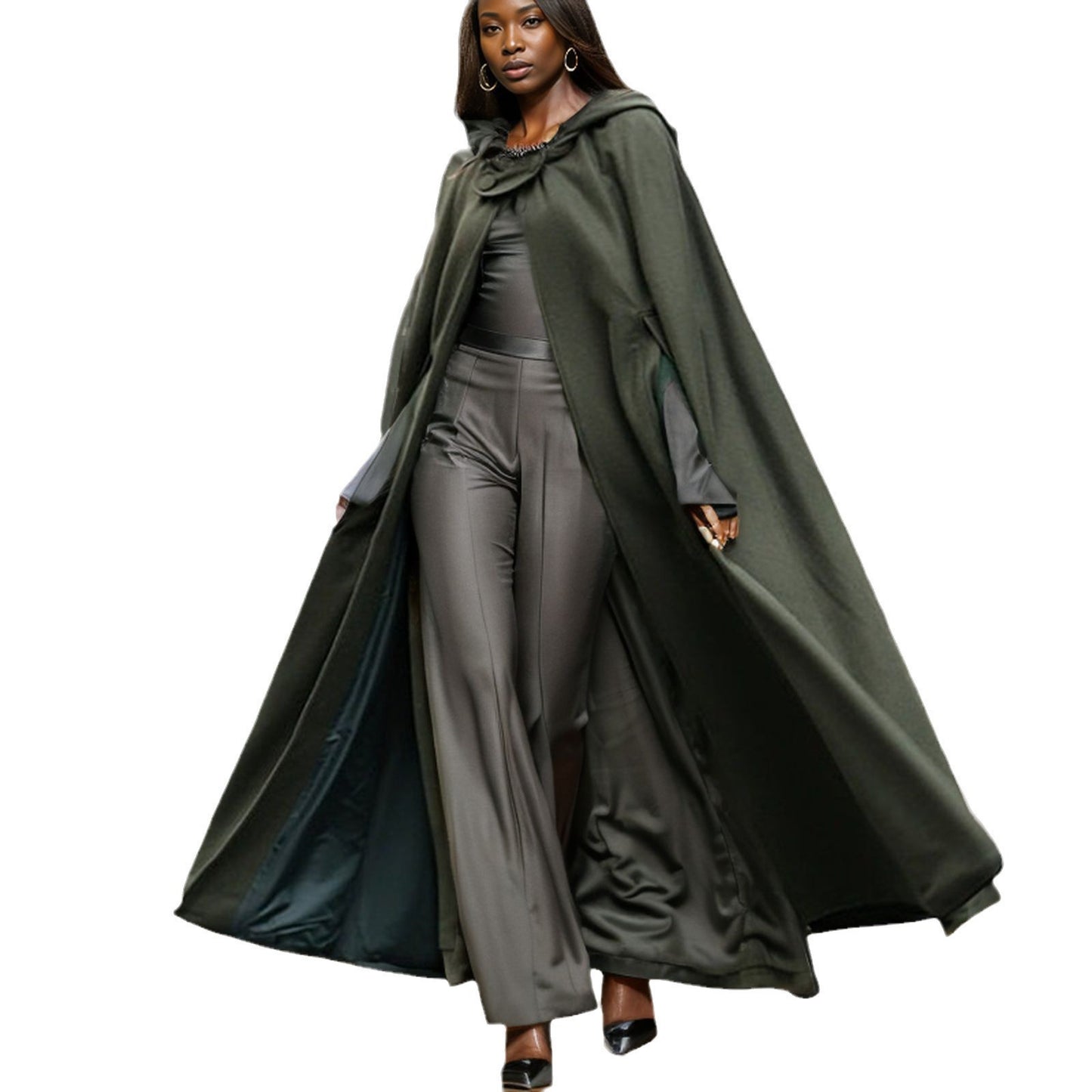 Dame manteau à capuche avec coupe élégante Chic und Stil