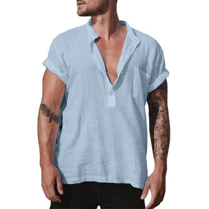 Chemise décontractée à manches courtes pour hommes avec col moderne et boutonnage Chic und Stil