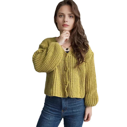 Dames gilet en grosse maille avec des détails de boutons tendance et une coupe décontractée Chic und Stil