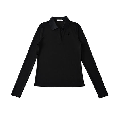 Chemise polo à manches longues pour femmes avec un col moderne et un mélange de matériaux de haute qualité Chic und Stil