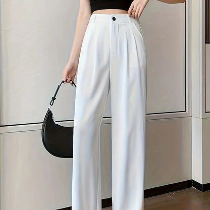 High-waisted pleated wide-leg pants for women Chic und Stil