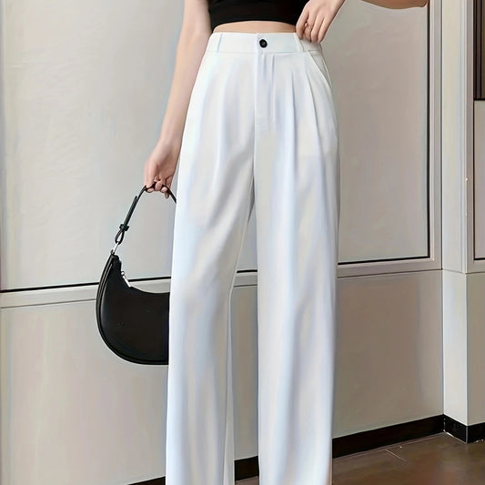 High-waisted pleated wide-leg pants for women Chic und Stil