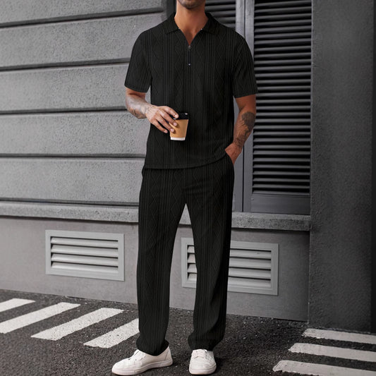 Hommes ensemble polo en tricot élégant Chic und Stil