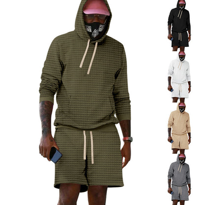Casual men's set with structured hoodie and shorts Chic and Style