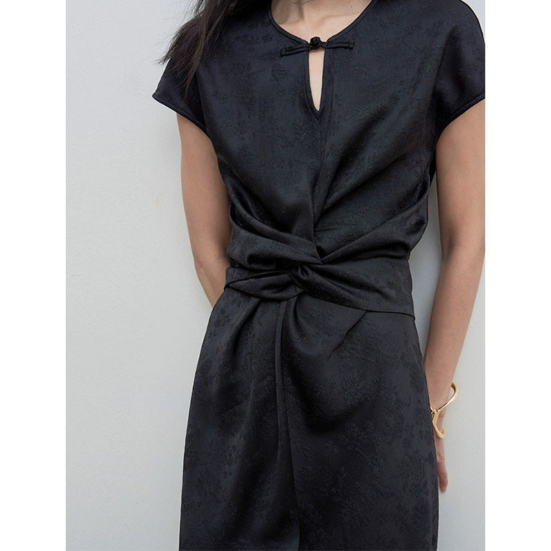 Robe midi élégante à ceinture pour femmes Chic und Stil
