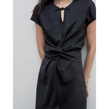 Robe midi élégante à ceinture pour femmes Chic und Stil