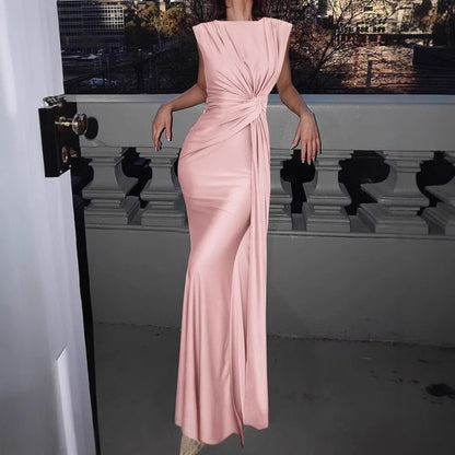 Dames Robe Maxi Wrap Élégante avec Détail Volant Latéral Chic und Stil