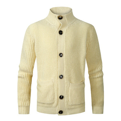 Cardigan chic pour hommes avec col haut et détails de boutons Chic und Stil