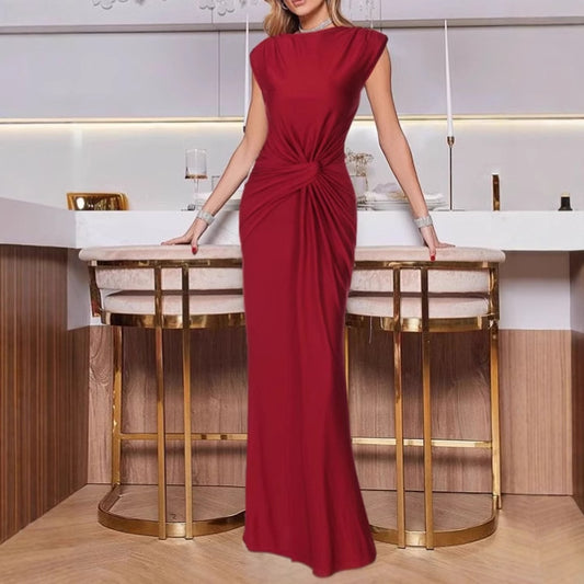 Dames Robe Maxi Wrap Élégante avec Détail Volant Latéral Chic und Stil