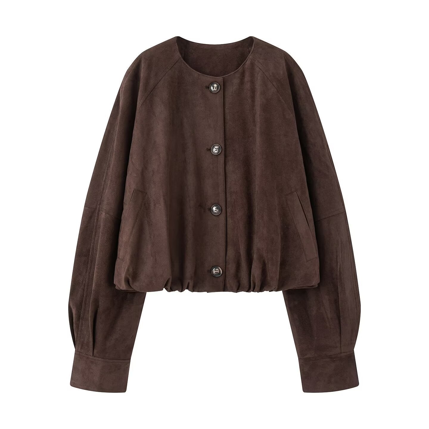 Dames Doublure en Suède Douce avec Traitement Élégant des Boutons Chic und Stil