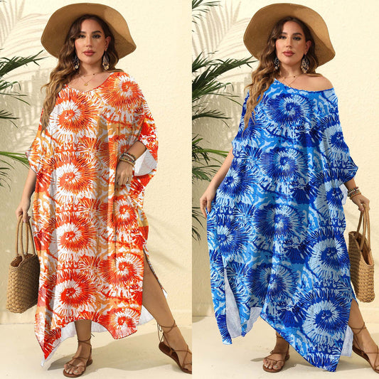 Dames imprimé floral Maxi Kaftan Chic und Stil