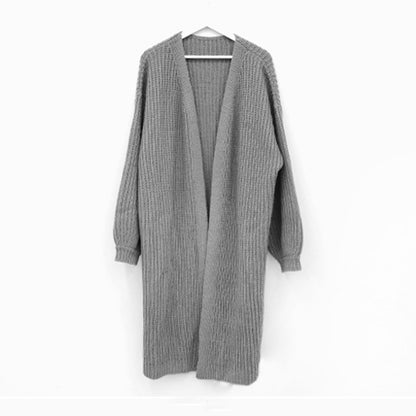 Cardigan en tricot épais pour femmes avec coupe ouverte et finitions de manches confortables Chic und Stil