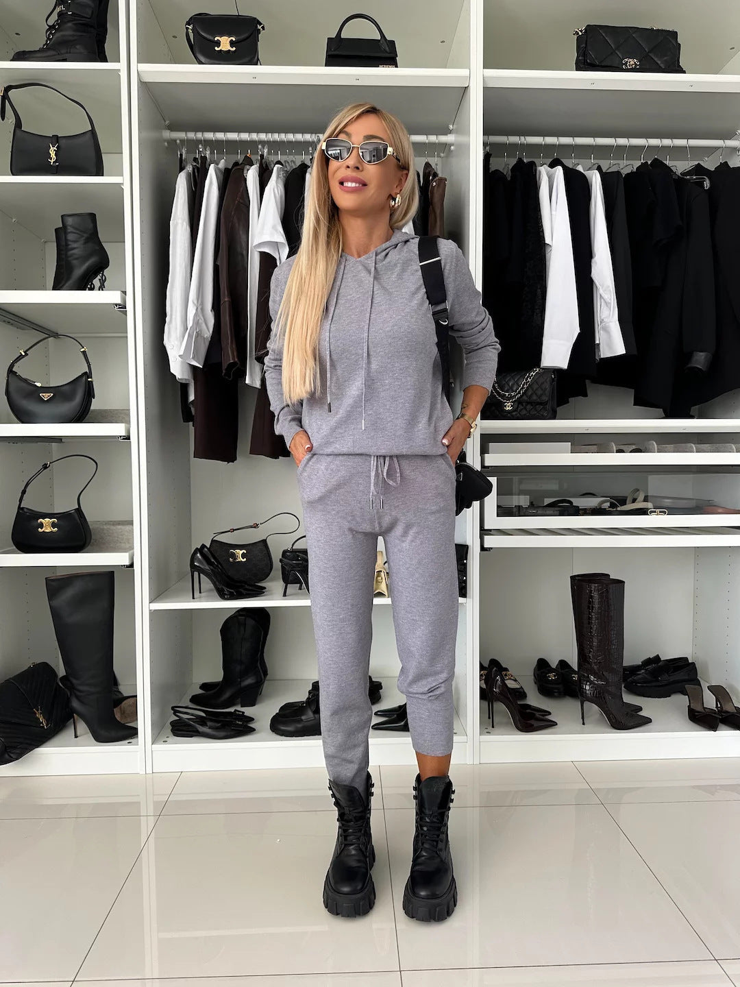 Dames décontracté et élégant vêtement de loisirs à capuche Chic und Stil