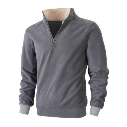 Men's fleece pullover with high collar and zipper Chic und Stil