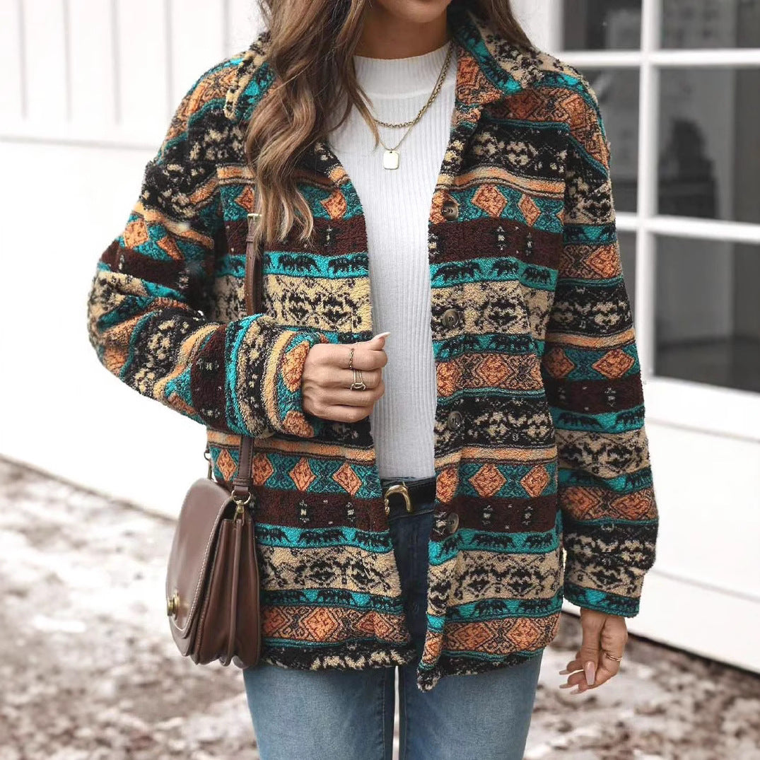 Dames Gilet à motifs avec fermeture à boutons Chic und Stil