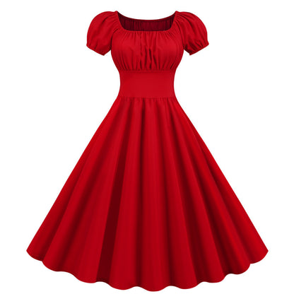 Robe A-line pour femmes avec des manches bouffantes et une ceinture Chic und Stil