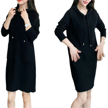 Robe en tricot pour femmes avec capuche et poches pratiques Chic und Stil