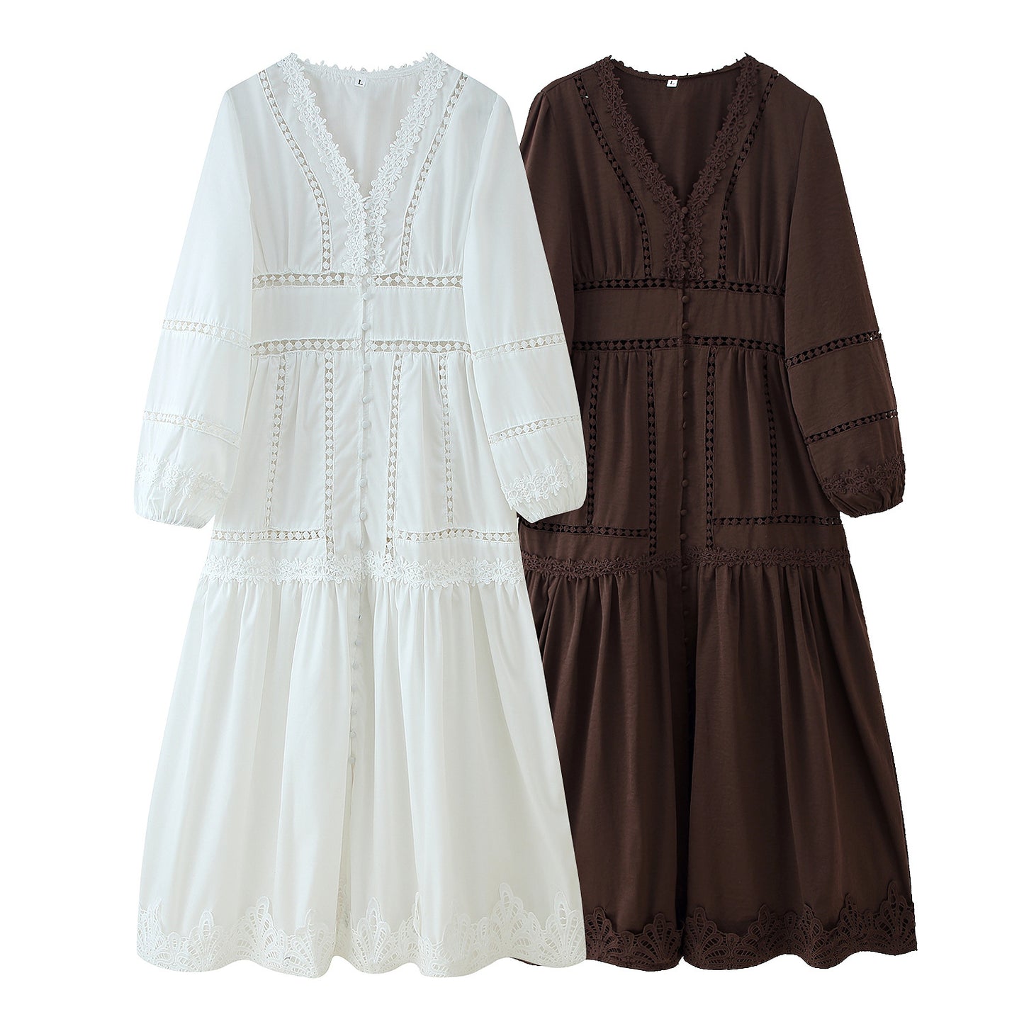 Robe bustier en dentelle pour femmes avec des détails élégants à volants Chic und Stil