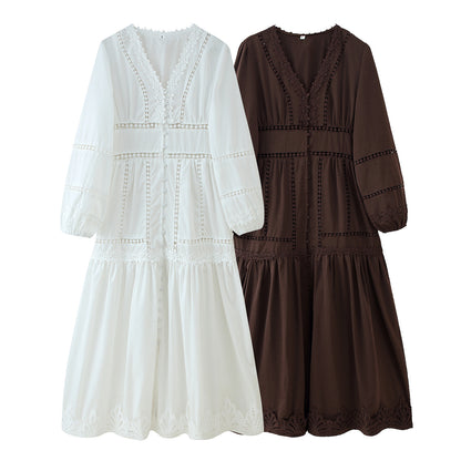 Robe bustier en dentelle pour femmes avec des détails élégants à volants Chic und Stil