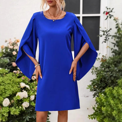 Femmes Élégante Robe à Manches Cape Chic und Stil