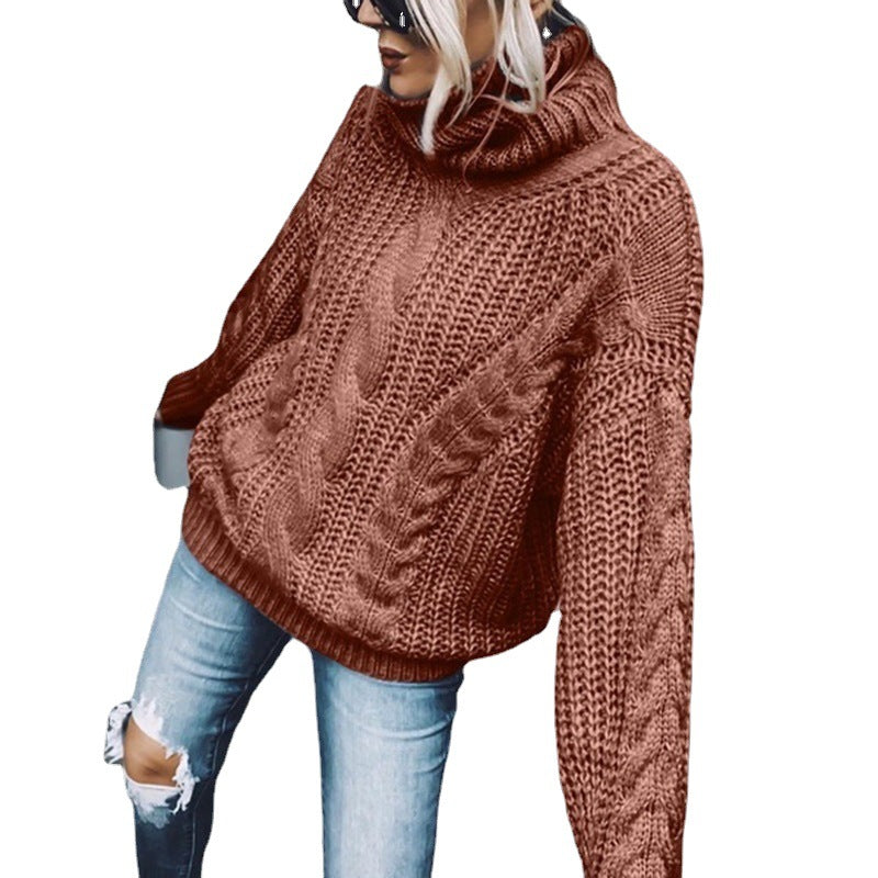 Pull en tricot pour femmes avec col montant Chic und Stil