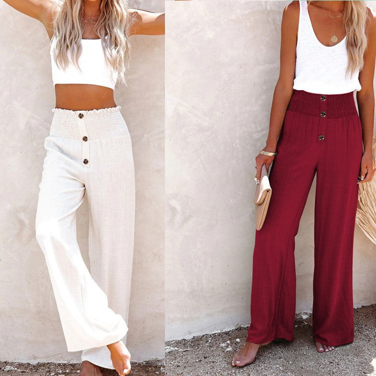 Wide leg palazzo pants for women with elastic waistband Chic and Style