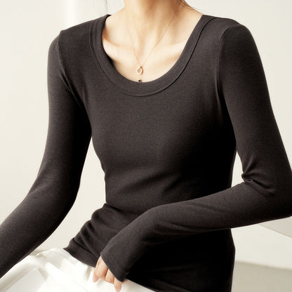 T-shirt à manches longues pour femmes avec col rond moderne Chic und Stil