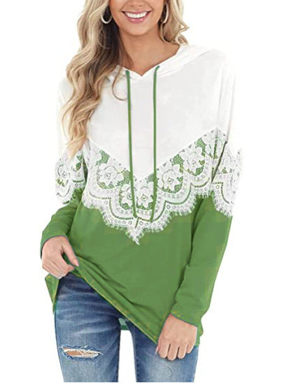 Dames Hoodie élégant avec applications en dentelle Chic und Stil